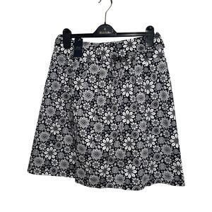 Brooks Brothers Skirt Navy Blue Floral Lined A-Line Preppy Skirt $79.50 Size 12